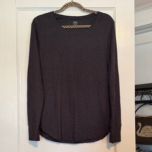 Old Navy Charcoal Long Sleeve Tee Waffle Knit